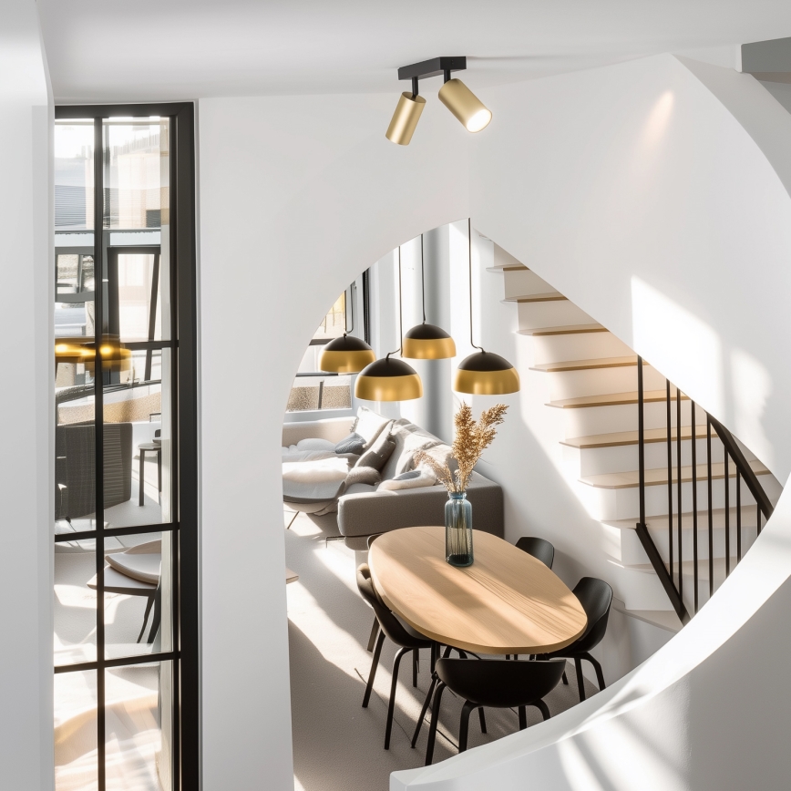 Brilagi - LED RGBW dimeriuojamas taškinis šviestuvas SELE GOLDEN 2xGU10/4,8W/230V 3000K juoda/auksinė + nuotolinis valdymas