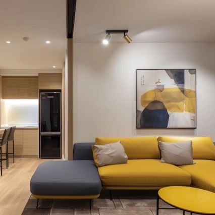 Brilagi - LED RGBW dimeriuojamas taškinis šviestuvas SELE GOLDEN 2xGU10/4,8W/230V 3000K juoda/auksinė + nuotolinis valdymas