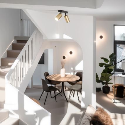 Brilagi - LED RGBW dimeriuojamas taškinis šviestuvas SELE GOLDEN 2xGU10/4,8W/230V 3000K juoda/auksinė + nuotolinis valdymas