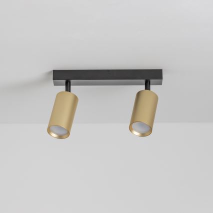Brilagi - LED RGBW dimeriuojamas taškinis šviestuvas SELE GOLDEN 2xGU10/4,8W/230V 3000K juoda/auksinė + nuotolinis valdymas