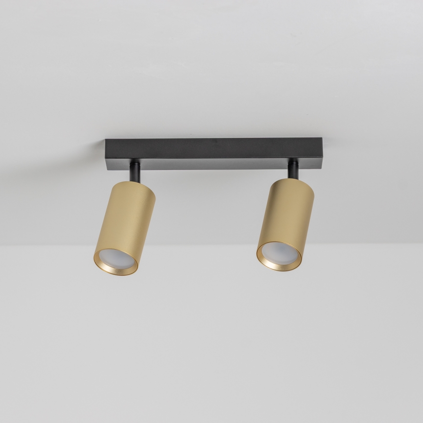 Brilagi - LED RGBW dimeriuojamas taškinis šviestuvas SELE GOLDEN 2xGU10/4,8W/230V 3000K juoda/auksinė + nuotolinis valdymas