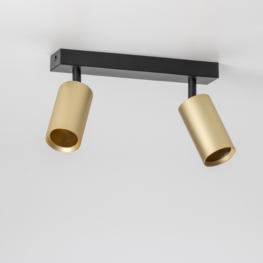 Brilagi - LED RGBW dimeriuojamas taškinis šviestuvas SELE GOLDEN 2xGU10/4,8W/230V 3000K juoda/auksinė + nuotolinis valdymas