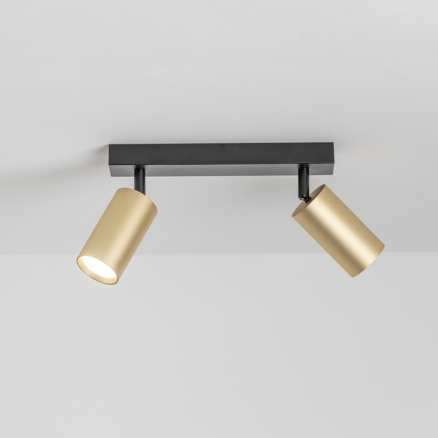 Brilagi - LED RGBW dimeriuojamas taškinis šviestuvas SELE GOLDEN 2xGU10/4,8W/230V 3000K juoda/auksinė + nuotolinis valdymas