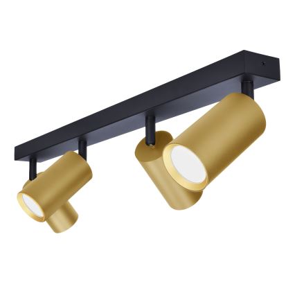 Brilagi - LED RGBW Pritemdomas taškinis šviestuvas SELE GOLDEN 4xGU10/4,8W/230V 3000K juoda/auksinė + nuotolinis valdymas