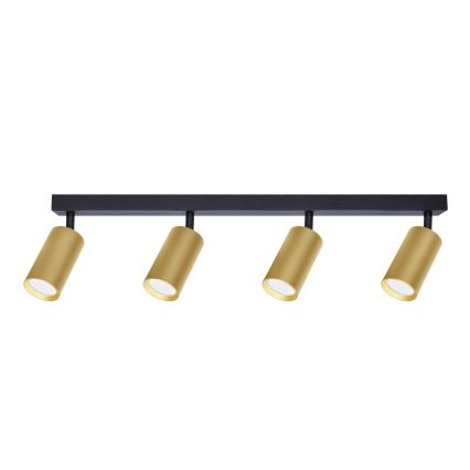 Brilagi - LED RGBW Pritemdomas taškinis šviestuvas SELE GOLDEN 4xGU10/4,8W/230V 3000K juoda/auksinė + nuotolinis valdymas