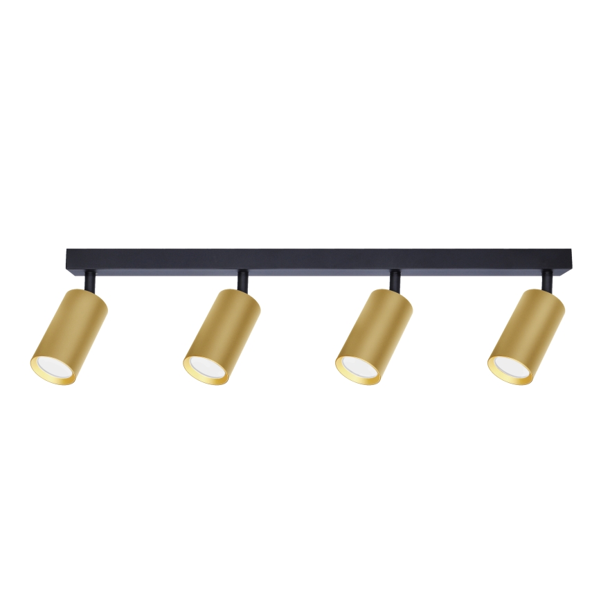 Brilagi - LED RGBW Pritemdomas taškinis šviestuvas SELE GOLDEN 4xGU10/4,8W/230V 3000K juoda/auksinė + nuotolinis valdymas