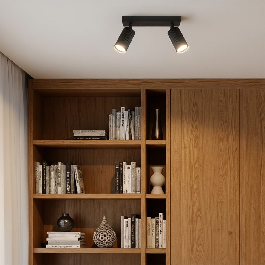 Brilagi - LED RGBW reguliuojamas taškinis šviestuvas SELE MODERN 2xGU10/4,8W/230V 3000K juodas + nuotolinio valdymo pultas