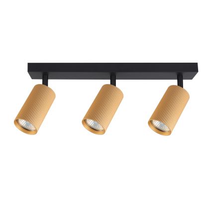 Brilagi - LED RGBW dimeriuojamas taškinis šviestuvas SELE MODERN 3xGU10/4,8W/230V 3000K aukso spalvos + nuotolinio valdymo pultas