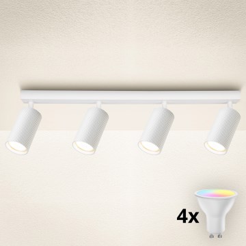 Brilagi - LED RGBW dimeriuojamas taškinis šviestuvas SELE MODERN 4xGU10/4,8W/230V 3000K baltas + nuotolinis pultas
