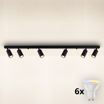 Brilagi - LED RGBW dimeriuojamas taškinis šviestuvas SELE MODERN 6xGU10/6,5W/230V 2700-6500K Wi-Fi juodas