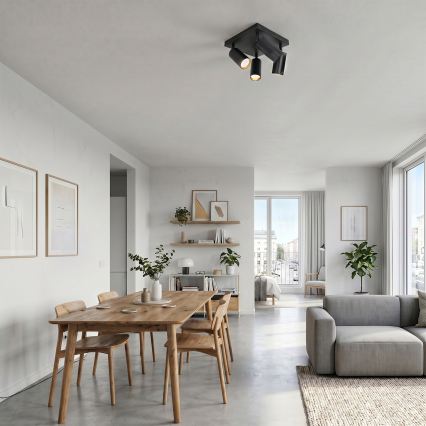 BRILAGI - LED RGBW dimeriuojamas taškinis šviestuvas SELE SQUARE 4xGU10/6,5W/230V 2700-6500K juoda/auksinė