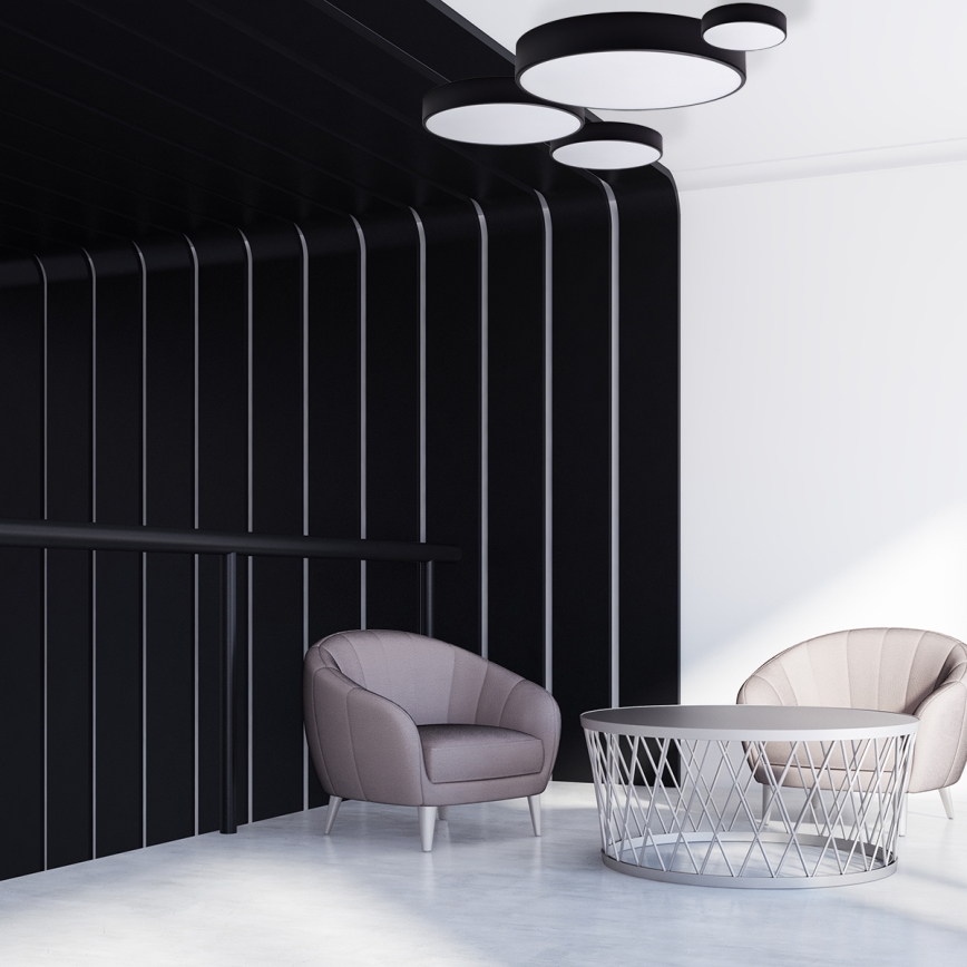 Brilagi - LED RGBW, su dimeriu reguliuojamas lubinis šviestuvas vonios kambariui CLARE, 2xE27/9W/230V, 2700-6500K, skersmuo 30 cm, IP54, Wi-Fi, juodas