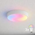Brilagi - LED RGBW dimeriuojamas vonios kambario lubų šviestuvas CLARE 3xE27/9W/230V 2700-6500K skersmuo 40 cm IP54 Wi-Fi balta
