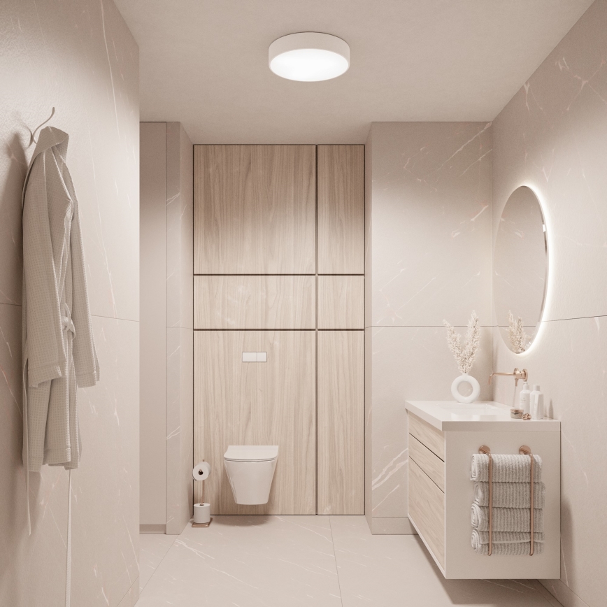 Brilagi - LED RGBW dimeriuojamas vonios kambario lubų šviestuvas CLARE 3xE27/9W/230V 2700-6500K skersmuo 40 cm IP54 Wi-Fi balta
