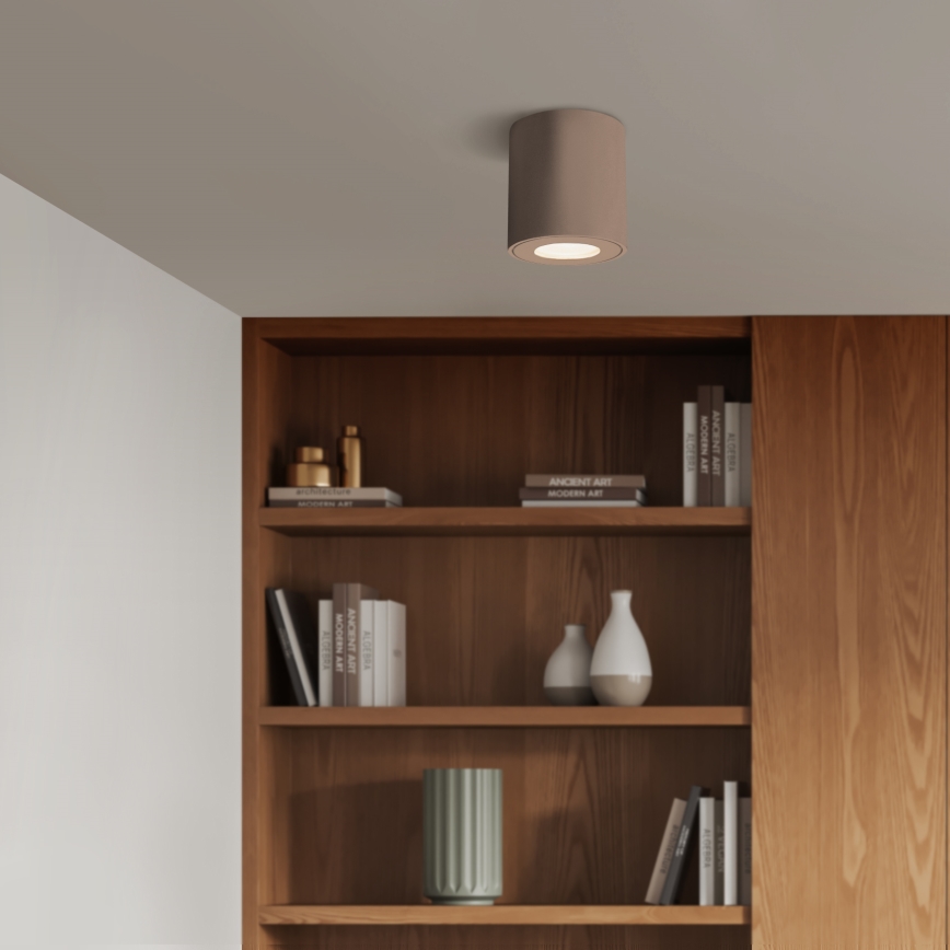 Brilagi - LED RGBW reguliuojamas vonios šviestuvas MIA 1xGU10/4,8W/230V 3000K 84x80 mm smėlio spalvos IP54 + nuotolinis valdymas