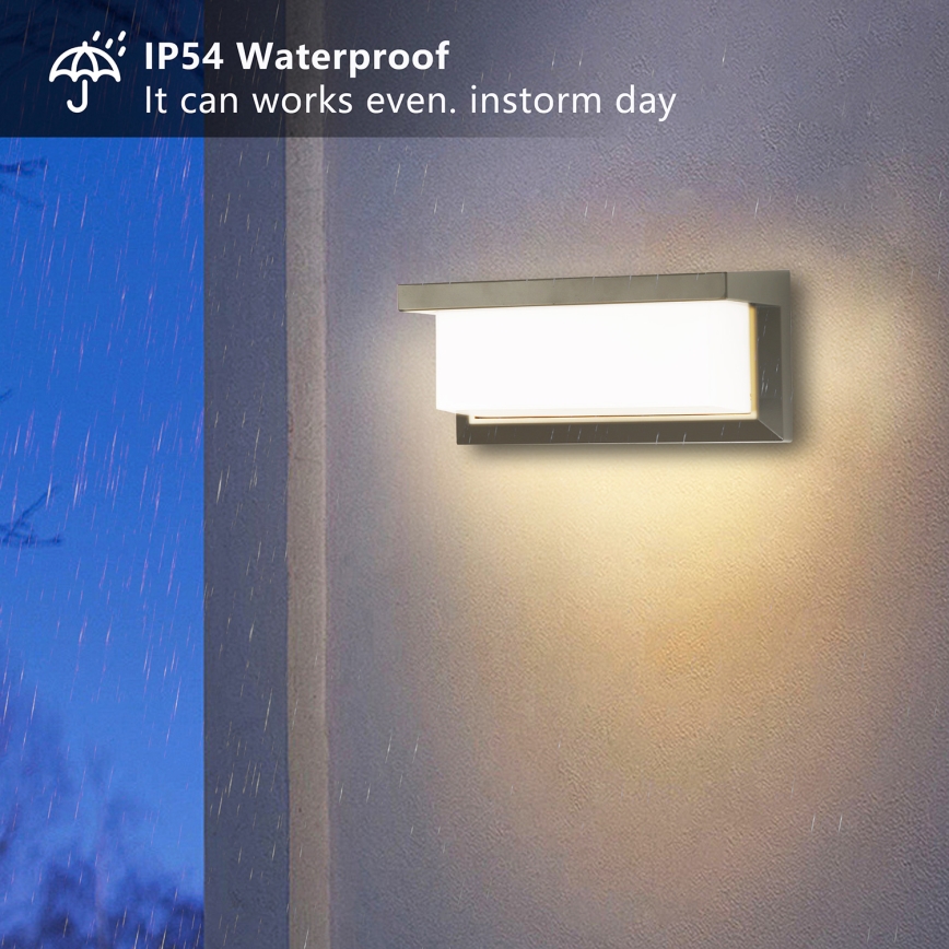 Brilagi - LED RGBW dimeriuojamas lauko sieninis šviestuvas BRICKY 1xE27/15W/230V 2700–6500K IP54 pilka