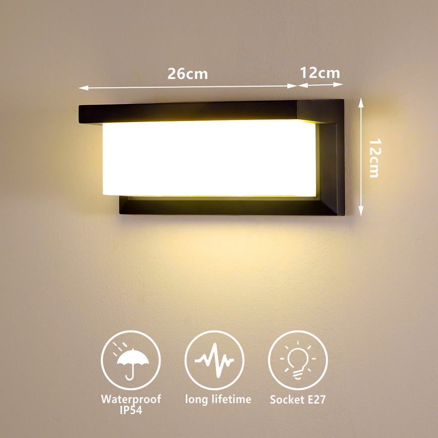 Brilagi - LED RGBW dimeriuojamas lauko sieninis šviestuvas BRICKY 1xE27/9W/230V 2700-6500K IP54 juodas