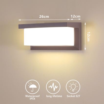 Brilagi - LED RGBW dimeriuojamas lauko sieninis šviestuvas BRICKY 1xE27/9W/230V 2700-6500K IP54 ruda