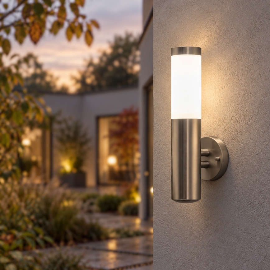 BRILAGI - LED RGBW dimeriuojama lauko sieninė lempa ELIA 1xE27/6,5W/230V 2700-6500K IP44 Wi-Fi matinis chromas