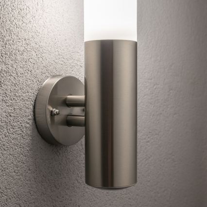 BRILAGI - LED RGBW dimeriuojama lauko sieninė lempa ELIA 1xE27/6,5W/230V 2700-6500K IP44 Wi-Fi matinis chromas