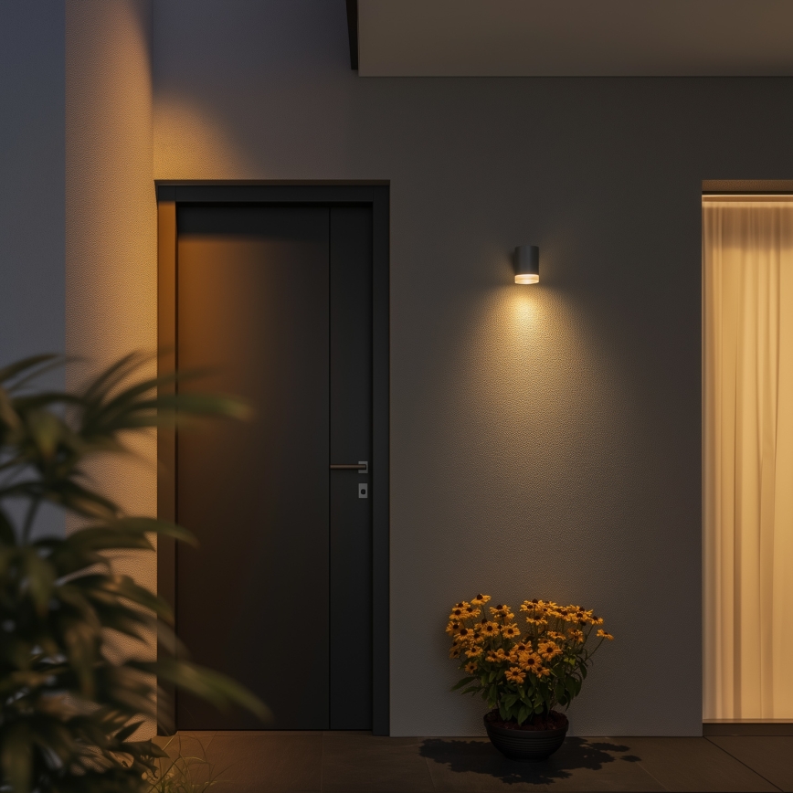 Brilagi - LED RGBW dimeriuojamas lauko sieninis šviestuvas MATERA 1xGU10/6W/230V 3000K IP54 pilkas + nuotolinis valdymas