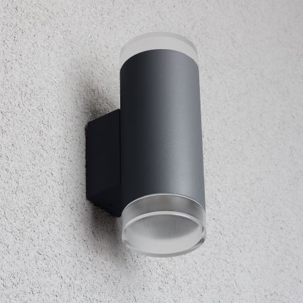 Brilagi - LED RGBW dimeriuojamas lauko sieninis šviestuvas MATERA 2xGU10/4,8W/230V 3000K IP54 antracitas + nuotolinis valdymas