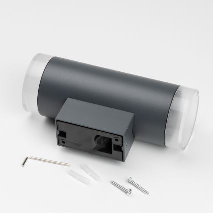 Brilagi - LED RGBW dimeriuojamas lauko sieninis šviestuvas MATERA 2xGU10/4,8W/230V 3000K IP54 antracitas + nuotolinis valdymas