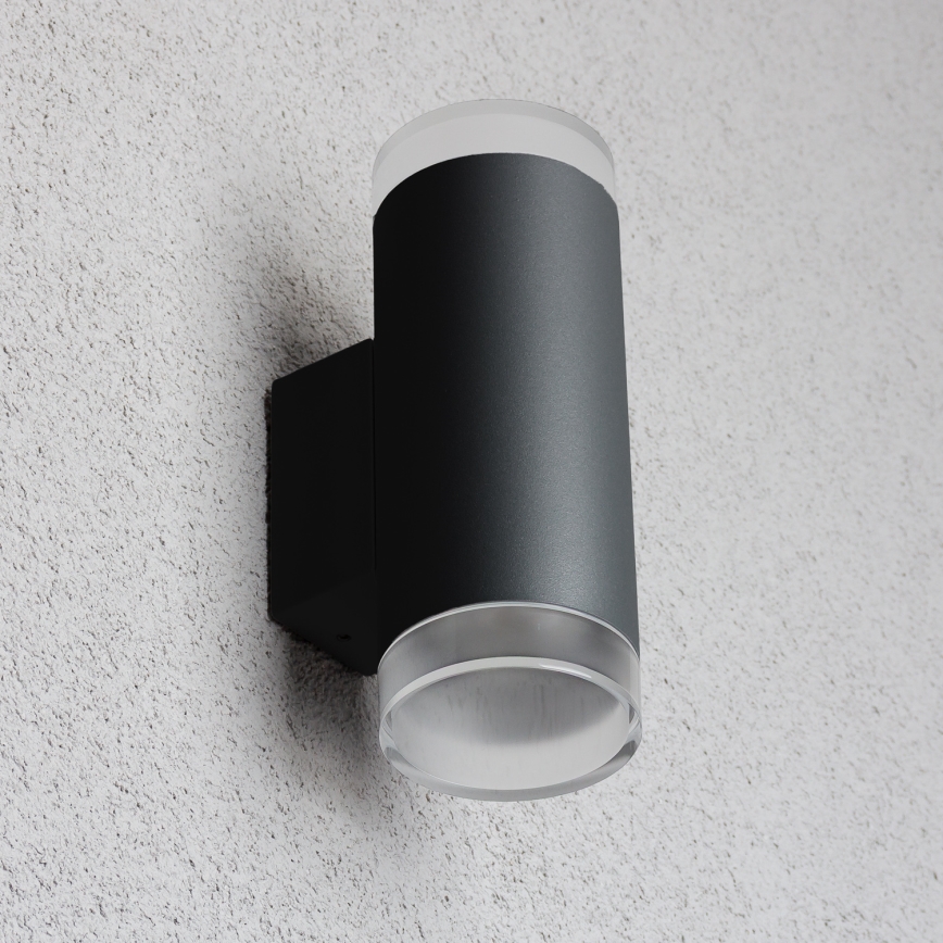 Brilagi - LED RGBW su reguliuojamu ryškumu lauko sieninis šviestuvas MATERA 2xGU10/4,8W/230V 3000K IP54 juodas + nuotolinis valdymas