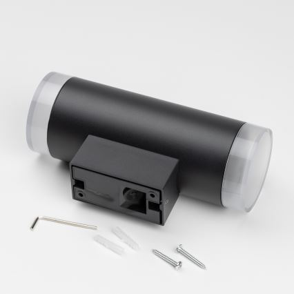 Brilagi - LED RGBW su reguliuojamu ryškumu lauko sieninis šviestuvas MATERA 2xGU10/4,8W/230V 3000K IP54 juodas + nuotolinis valdymas