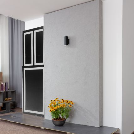 Brilagi - LED RGBW su reguliuojamu ryškumu lauko sieninis šviestuvas MATERA 2xGU10/4,8W/230V 3000K IP54 juodas + nuotolinis valdymas