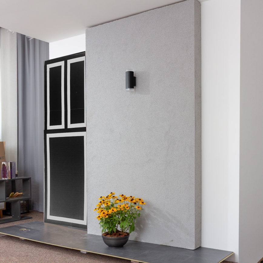 Brilagi - LED RGBW su reguliuojamu ryškumu lauko sieninis šviestuvas MATERA 2xGU10/4,8W/230V 3000K IP54 juodas + nuotolinis valdymas