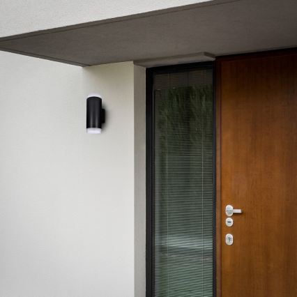 Brilagi - LED RGBW su reguliuojamu ryškumu lauko sieninis šviestuvas MATERA 2xGU10/4,8W/230V 3000K IP54 juodas + nuotolinis valdymas