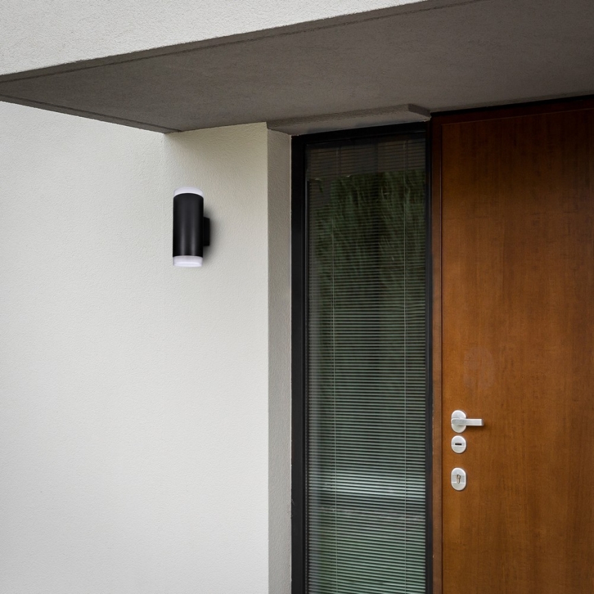 Brilagi - LED RGBW su reguliuojamu ryškumu lauko sieninis šviestuvas MATERA 2xGU10/4,8W/230V 3000K IP54 juodas + nuotolinis valdymas