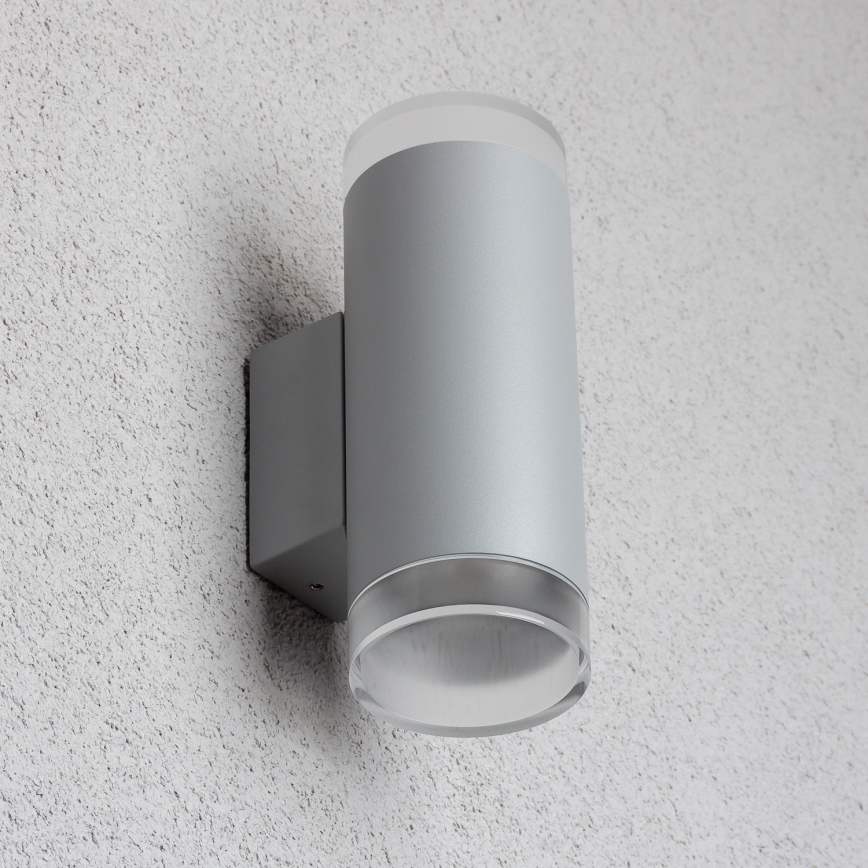 Brilagi - LED RGBW dimeriuojamas lauko sieninis šviestuvas MATERA 2xGU10/4,8W/230V 3000K IP54 pilkas + nuotolinis valdymas