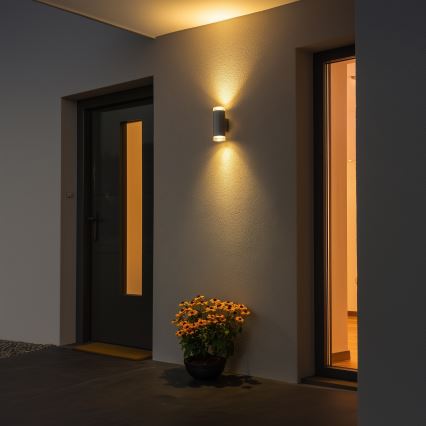 Brilagi - LED RGBW dimeriuojamas lauko sieninis šviestuvas MATERA 2xGU10/4,8W/230V 3000K IP54 pilkas + nuotolinis valdymas