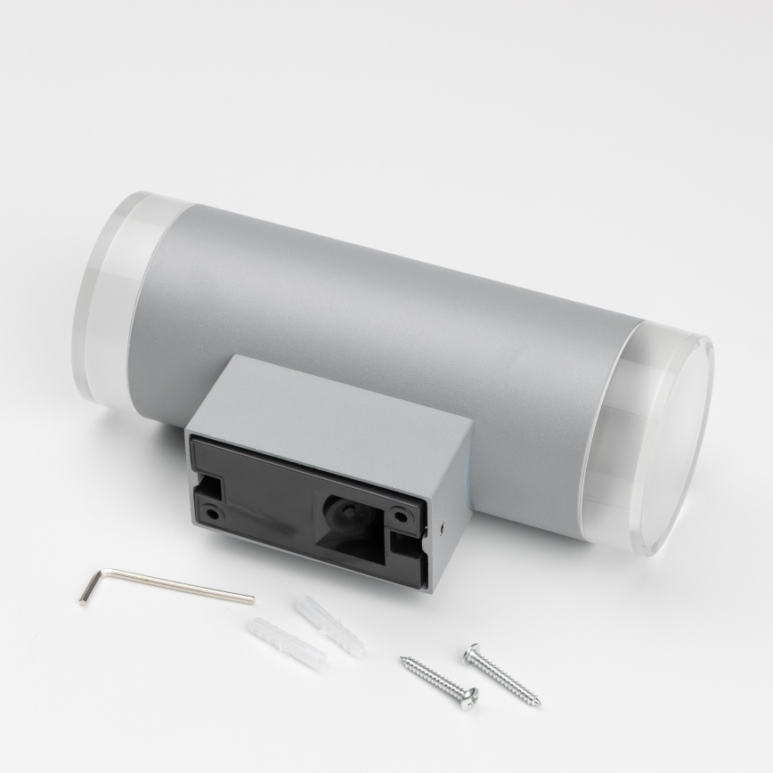 Brilagi - LED RGBW dimeriuojamas lauko sieninis šviestuvas MATERA 2xGU10/4,8W/230V 3000K IP54 pilkas + nuotolinis valdymas