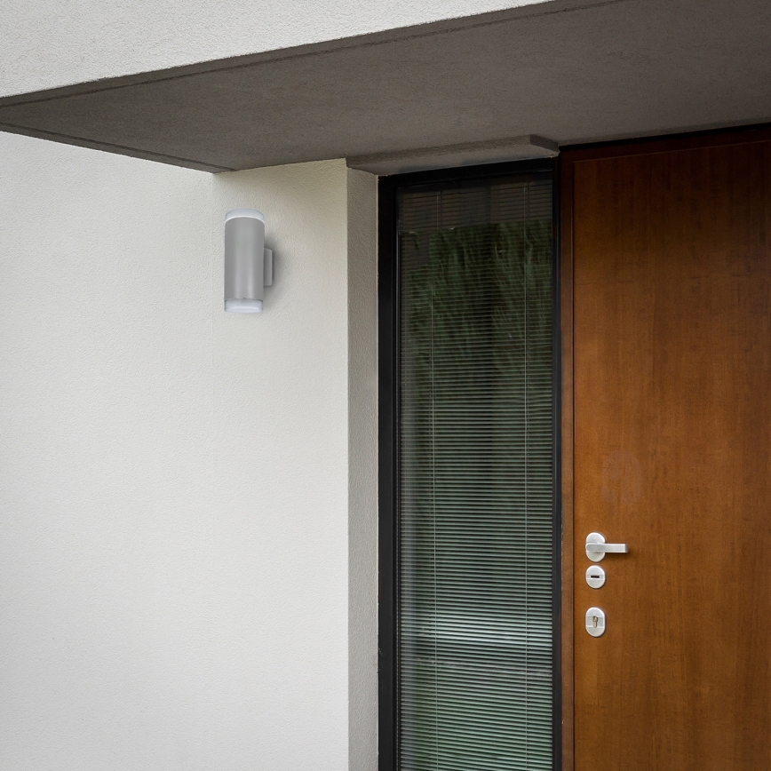 Brilagi - LED RGBW dimeriuojamas lauko sieninis šviestuvas MATERA 2xGU10/4,8W/230V 3000K IP54 pilkas + nuotolinis valdymas