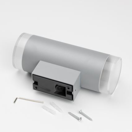 Brilagi - LED RGBW dimeriuojamas lauko sieninis šviestuvas MATERA 2xGU10/6W/230V 3000K IP54 pilkas + nuotolinis valdymas