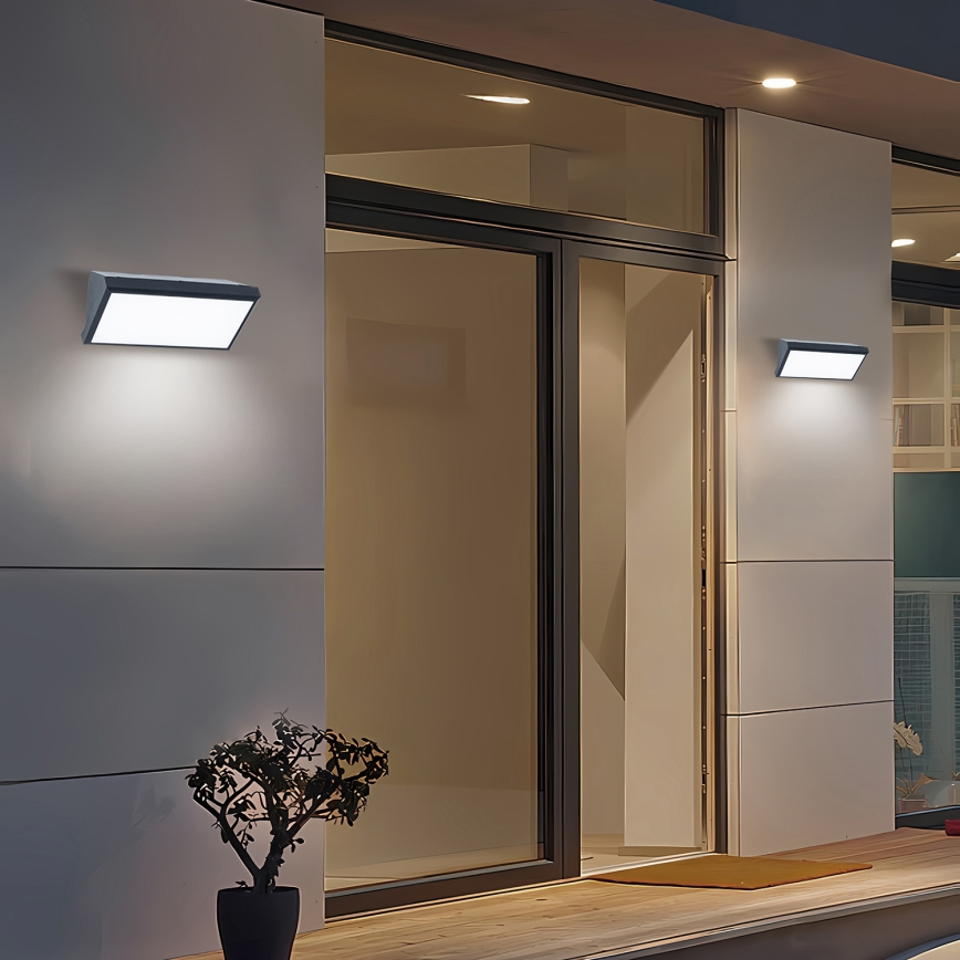 Brilagi - LED RGBW dimeriuojamas lauko sieninis šviestuvas TRIANGLE 1xE27/15W/230V 2700-6500K IP65 antracitas