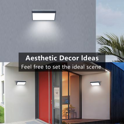 Brilagi - LED RGBW dimeriuojamas lauko sieninis šviestuvas TRIANGLE 1xE27/15W/230V 2700-6500K IP65 antracitas