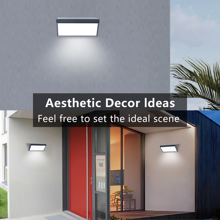 Brilagi - LED RGBW dimeriuojamas lauko sieninis šviestuvas TRIANGLE 1xE27/15W/230V 2700-6500K IP65 antracitas