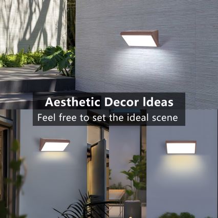 Brilagi - LED RGBW pritemdomas lauko sieninis šviestuvas TRIANGLE 1xE27/15W/230V 2700-6500K IP65 ruda