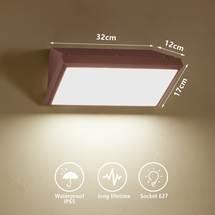 Brilagi - LED RGBW pritemdomas lauko sieninis šviestuvas TRIANGLE 1xE27/15W/230V 2700-6500K IP65 ruda