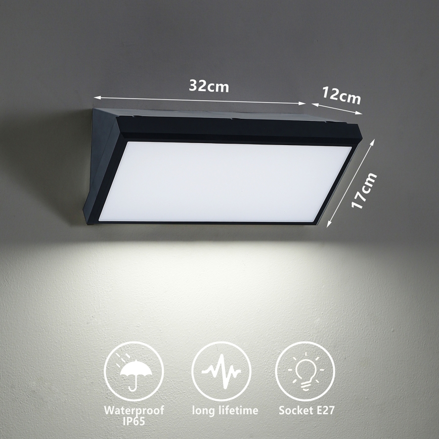 Brilagi - LED RGBW Dimeriuojamas lauko sieninis šviestuvas TRIANGLE 1xE27/9W/230V 2700-6500K IP65 juodas
