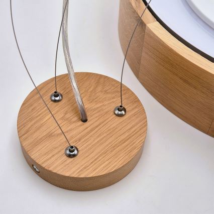 Brilagi - LED RGBW reguliuojamas pakabinamas liustras ant laido CARVALHO 3xE27/15W/230V 2700-6500K Wi-Fi ąžuolas, skersmuo 47,5 cm