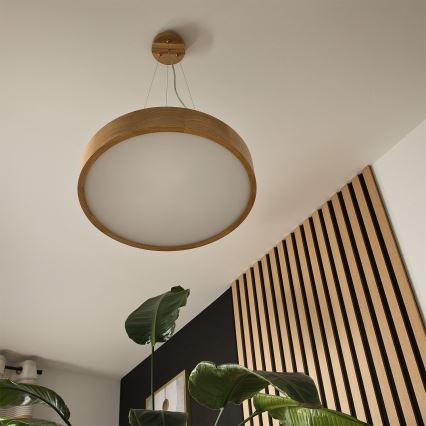 Brilagi - LED RGBW reguliuojamas pakabinamas liustras ant laido CARVALHO 3xE27/9W/230V 2700-6500K Wi-Fi ąžuolas, skersmuo 47,5 cm