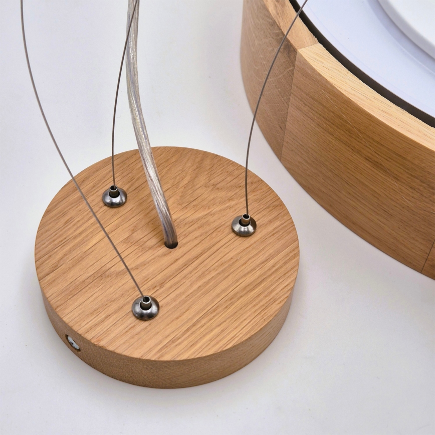 Brilagi - LED RGBW reguliuojamas pakabinamas liustras ant laido CARVALHO 3xE27/9W/230V 2700-6500K Wi-Fi ąžuolas, skersmuo 47,5 cm