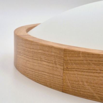 Brilagi - LED RGBW reguliuojamas lubinis šviestuvas CARVALHO SLIM 2xE27/15W/230V 2700-6500K Wi-Fi ąžuolo spalvos, skersmuo 37 cm