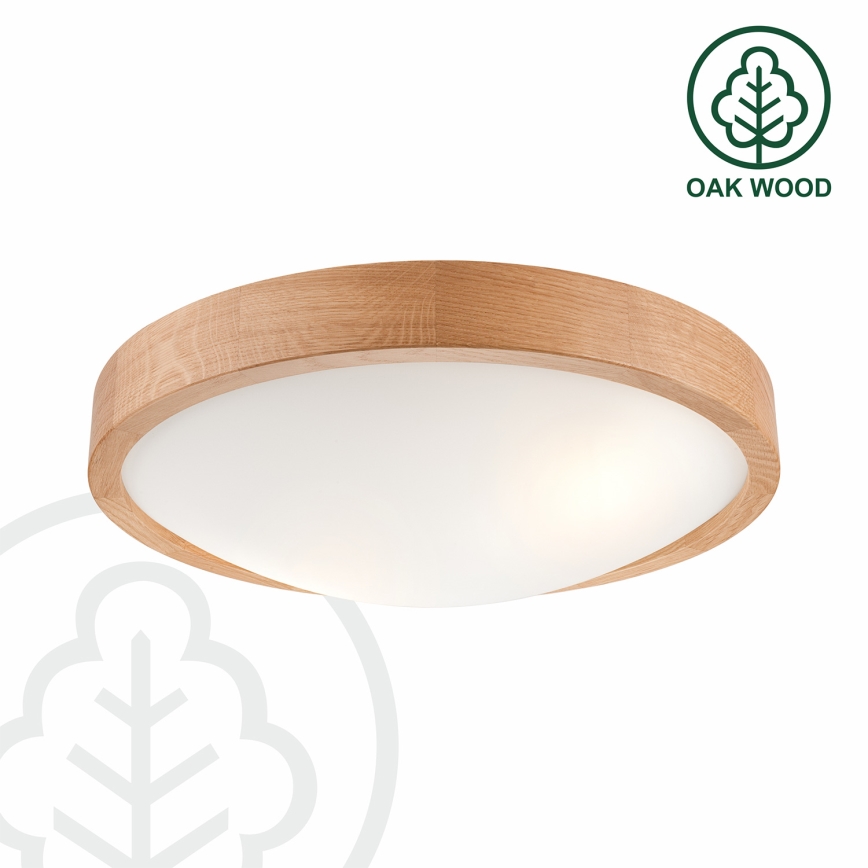 Brilagi - LED RGBW reguliuojamas lubinis šviestuvas CARVALHO SLIM 2xE27/9W/230V 2700-6500K Wi-Fi ąžuolo spalvos, skersmuo 37 cm