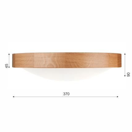 Brilagi - LED RGBW reguliuojamas lubinis šviestuvas CARVALHO SLIM 2xE27/9W/230V 2700-6500K Wi-Fi ąžuolo spalvos, skersmuo 37 cm